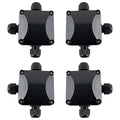GWHOLE 4Pcs Waterproof IP66 Outdoor Electric Junction Project Box, 3-Way Cable Connectors Outdoor/External Electrical Light Junction Box for 6mm-10.2mm Cables