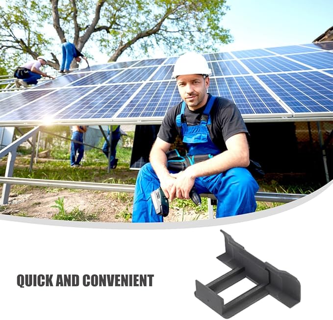 12pcs Solar Panel Water Guide Clips 30mm Stainless Steel Mud Clamp for Photovoltaic Panel Drainage and Cleaning Outdoor Solar Accessories