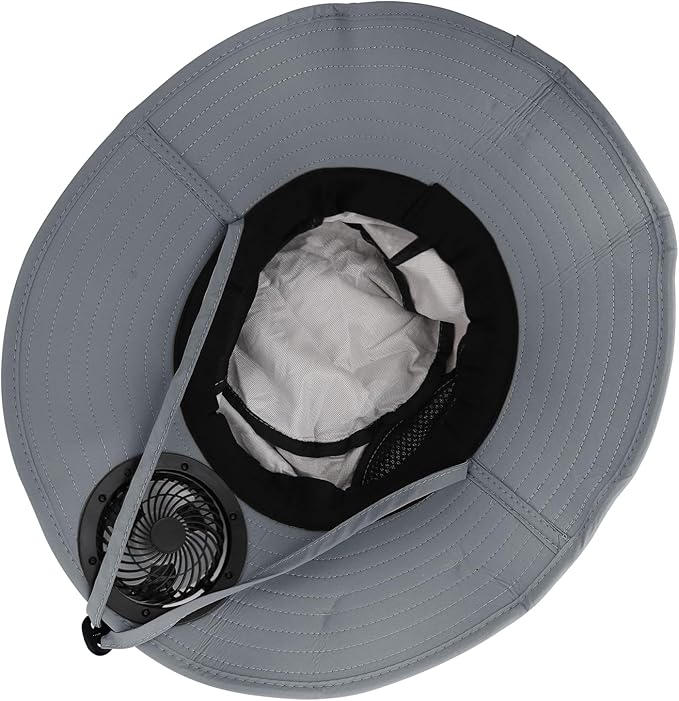 Extra Wide Brim Solar Fan Hat, Mens Fishing Hat with Fan, Neck Flap Sun Hat, UPF 50+ Solar Powered Cooling Cap Fisherman Hats