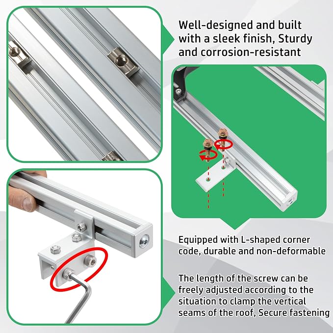 Adjustable Starlink Mount for Standing Seam Metal Roof with Starlink Pipe Adapter, Starlink Mounting Kit, Starlink Roof Mount for Starlink Gen 2, Starlink Pole Mount
