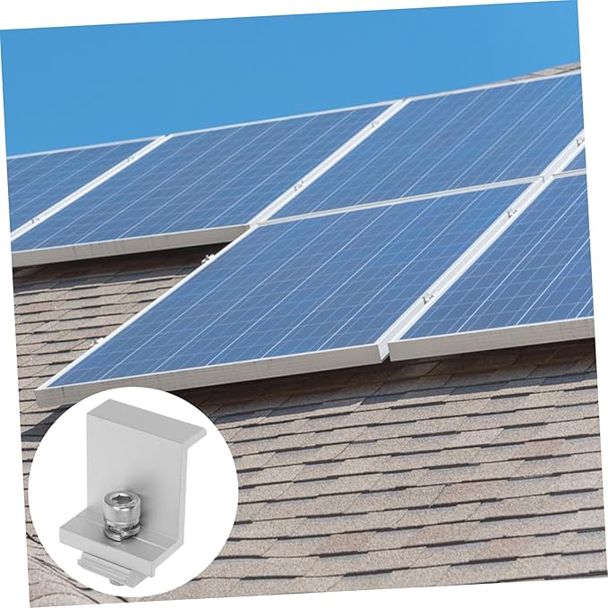 40 Solar Panel Side Pressure Blocks Household Clamp Kit Mid Clamp for Solar Panel Rack Aluminum Alloy Mid Clamps