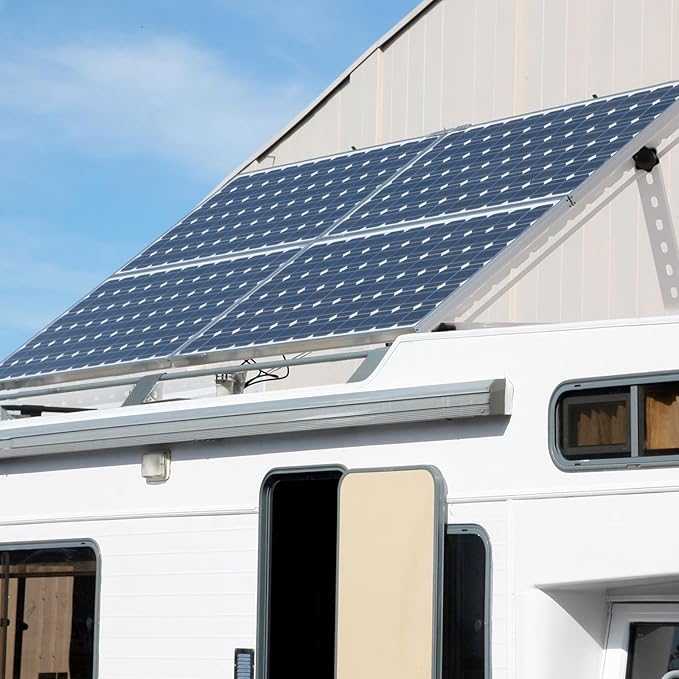 Solar Panel Mount, 16 in with Foldable Tilt Legs Adjustable Solar Panel Tilt Mount Brackets Set Installed on, Roof, Boat,Ieal for 180 200 300 400 Watt for Roof