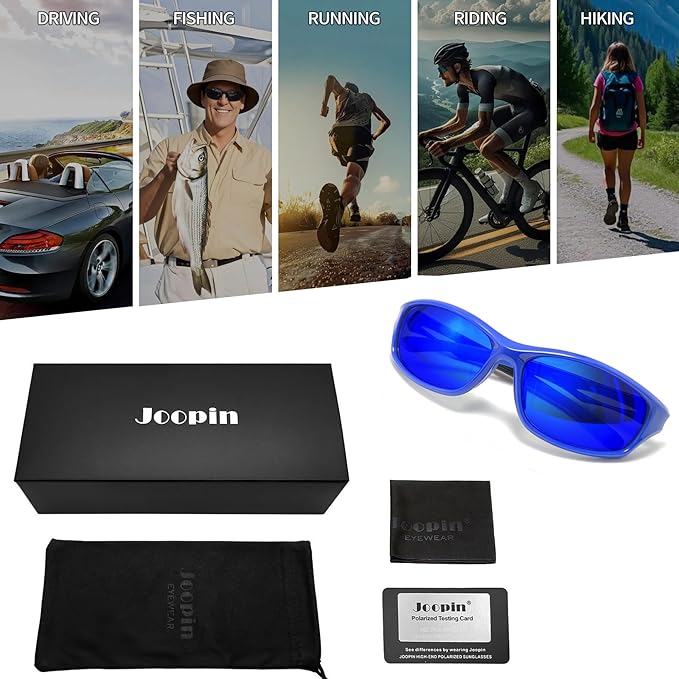 Joopin Sports Sunglasses Polarized UV400 Protection Wrap Around Sun Glasses Shades for Men Women