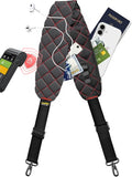 Ultra Comfortable Shoulder Strap Bag Belt with Anti-Theft Pockets and Padded, 2 Tone Reversible Use, Stylish & Secure