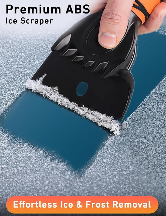 EcoNour 44.7" 3 in 1 Snow Brush for SUV, 360° Pivoting Extendable Long Snow Brush for Car, Snow and Ice Scrapers for Windshield with Ergonomic Foam Grip for Car Truck SUV, Winter Car Accessories