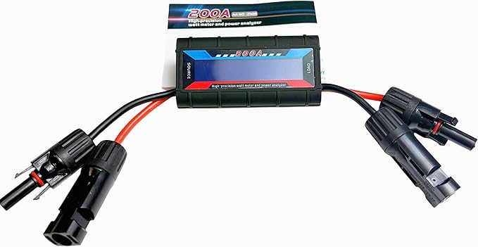 Amp Watt Meter Power Analyzer For Solar Panels Or Wind Turbines System, 150A 200A Aircraft Power Meter Tester Backlight Digital LCD Screen for RC Solar Voltage Current Power (200A)