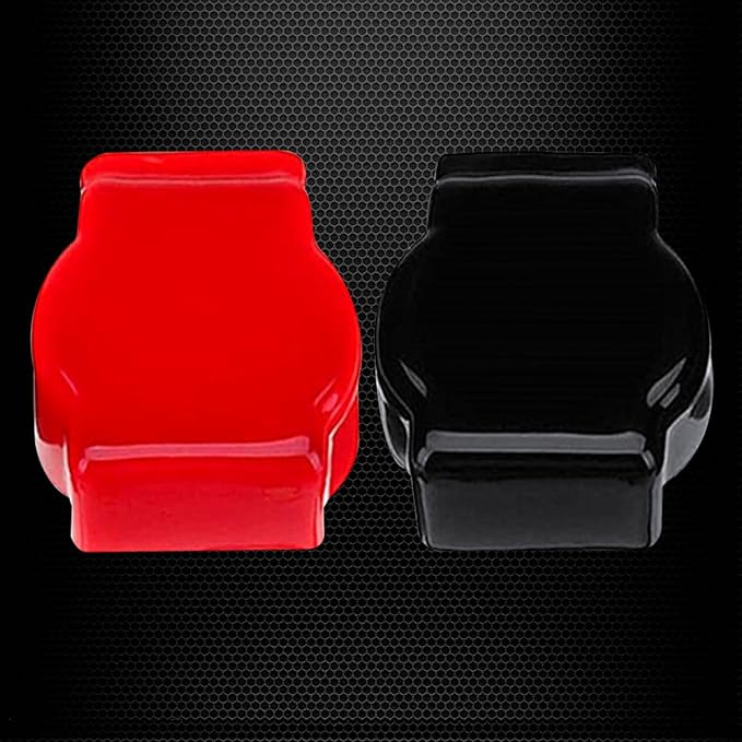 Ampper Top Post Flexible Battery Terminal Cover, Battery Terminal Clamp Insulator Protector W/Washers for Car, Vehicle, RV and Boat (Military Spec, 2 Sets)