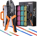 Preciva Wire Crimping Tool for Heat Shrink Connectors Kit, with 200PCS 22-10 AWG Heat Shrink Connectors,Ratcheting Crimper for Electrical, Automotive, Marine & Wiring Repairs