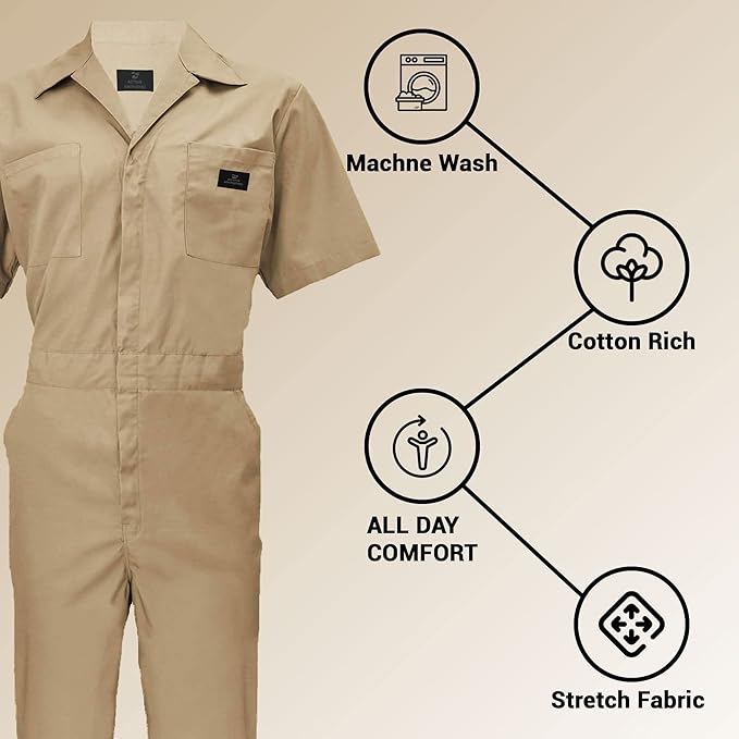 Coveralls Workwear Men Short Sleeve Coveralls