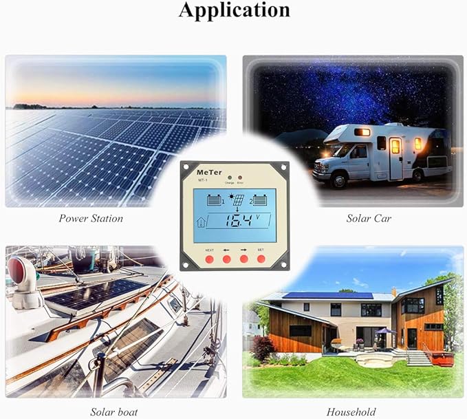 EPEVER Meter MT-1 Remote with LCD Display for Solar Charge Controller EPIPDB-COM Series 10A/20A Dual Battery Solar Panel Charging System