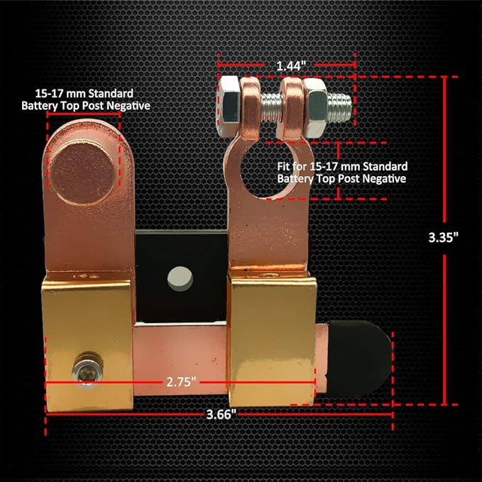 Ampper Top Post Battery Disconnect Switch 12V 24V, Knife Blade Battery Switch Disconnect Power Cut Shut Off for Car Boat RV ATV (Negative, Vertical & Horizontal)