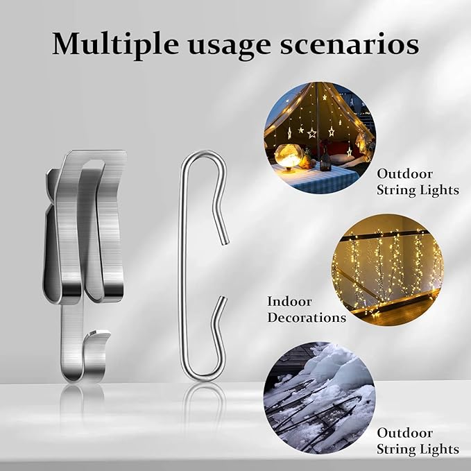 100PCS Heat Cable Roof Clips,Gutter Heater Cable Clips Roof De-Icing Heat Cable Clips and Spacers Kit Roof Clips Gutter Cable Fixing Hooks for Installing Heat Tape(50 Clips + 50 Spacers)