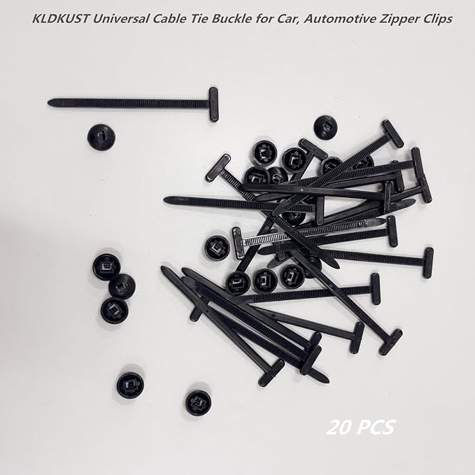 20PCS Nylon Universal Cable Tie Buckle, Heavy Duty Self Locking Nylon Zip Ties, Plastic Cable Ties Tool Fasteners Car Body, UV Resistant Black Zipties for Car Daily Repair