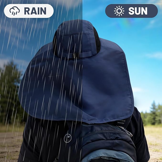 Solar Fan Hat Wide Brim Hat with Fan Sunscreene Neck Flap 3-Speed Outdoor Sun Hat for Fishing,Hiking,USB Solar Charging