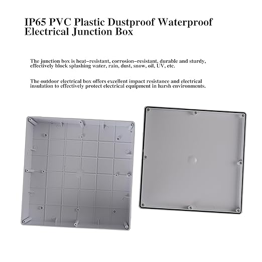 Junction Boxes-12" x 12" x 4" IP65 Plastic Dustproof Waterproof Electrical Box Project Junction Conduit Box for Electrical Outdoor Enclosure