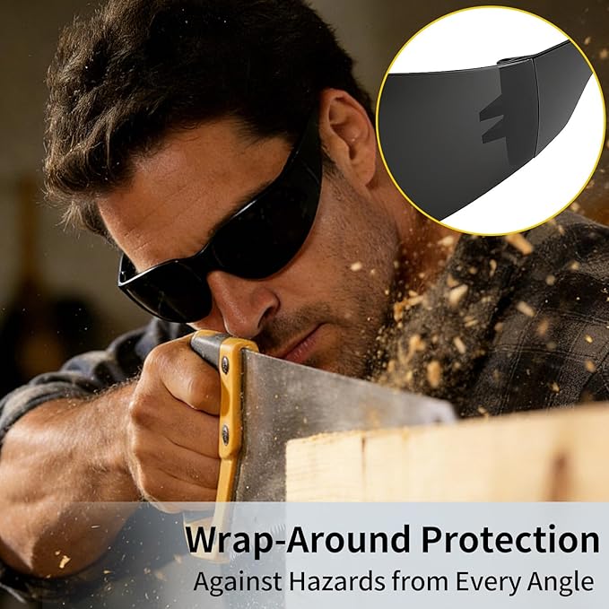 10 Pack Clear Safety Glasses for Men Women, ANSI Z87.1 Certified Scratch & Impact Resistant Wrap Around Lens