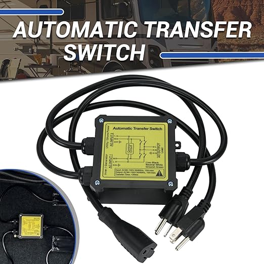 AC120V 15Amp Automatic Transfer Switch, Generator ATS Auto Transfer Switch (NEMA 5-15P/R)
