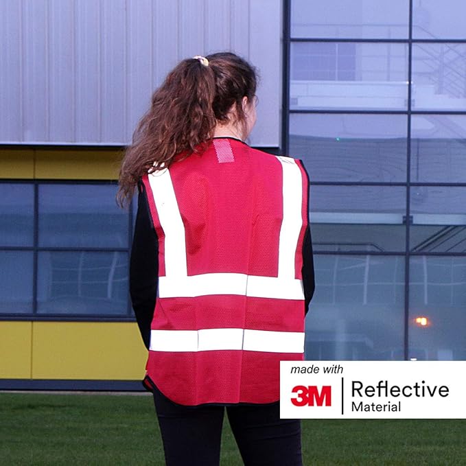 Salzmann Mesh Multi-Pocket Working Vest - Reflective Vest - Made with 3M Reflective Material