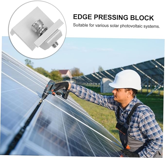12pcs Solar Panel Rack Clip Fixed Bracket for Solar Panels Easy to Install and Durable Mid End Clamps for Home Use Versatile Support for Photovoltaic Systems