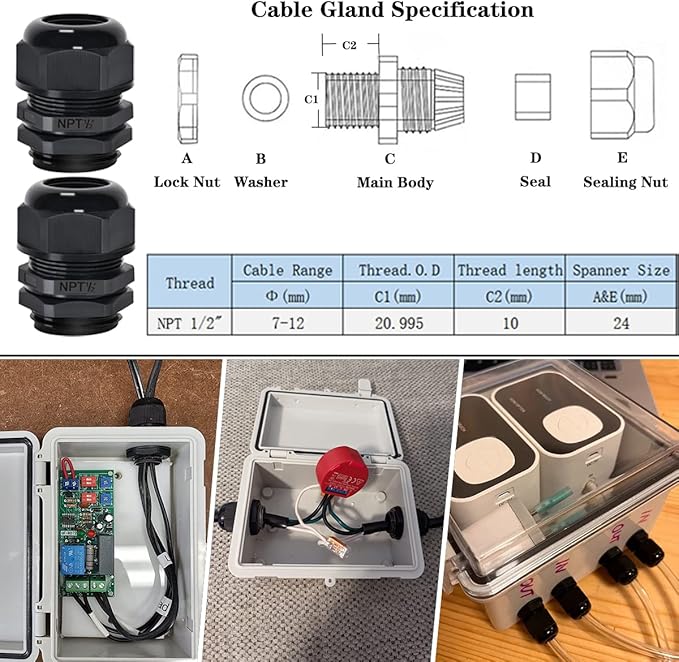 Zulkit Junction Box ABS Plastic Dustproof Waterproof IP65 Electrical Boxes Hinged Shell Outdoor Universal Project Enclosure Grey Clear Transparent Cover (11.8" x 7.9" x 7.1")
