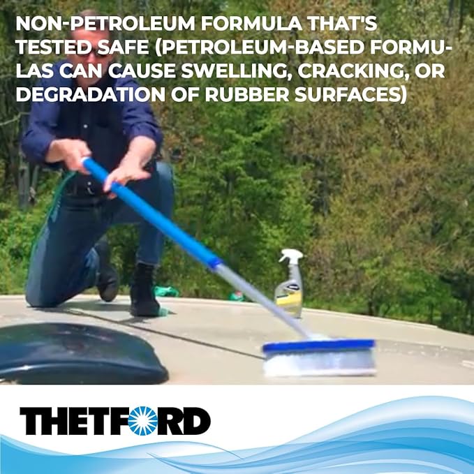 Premium RV Rubber Roof Cleaner & Conditioner - Non-Toxic - Non-Abrasive - Biodegardable - 1 Gallon - Thetford 32513