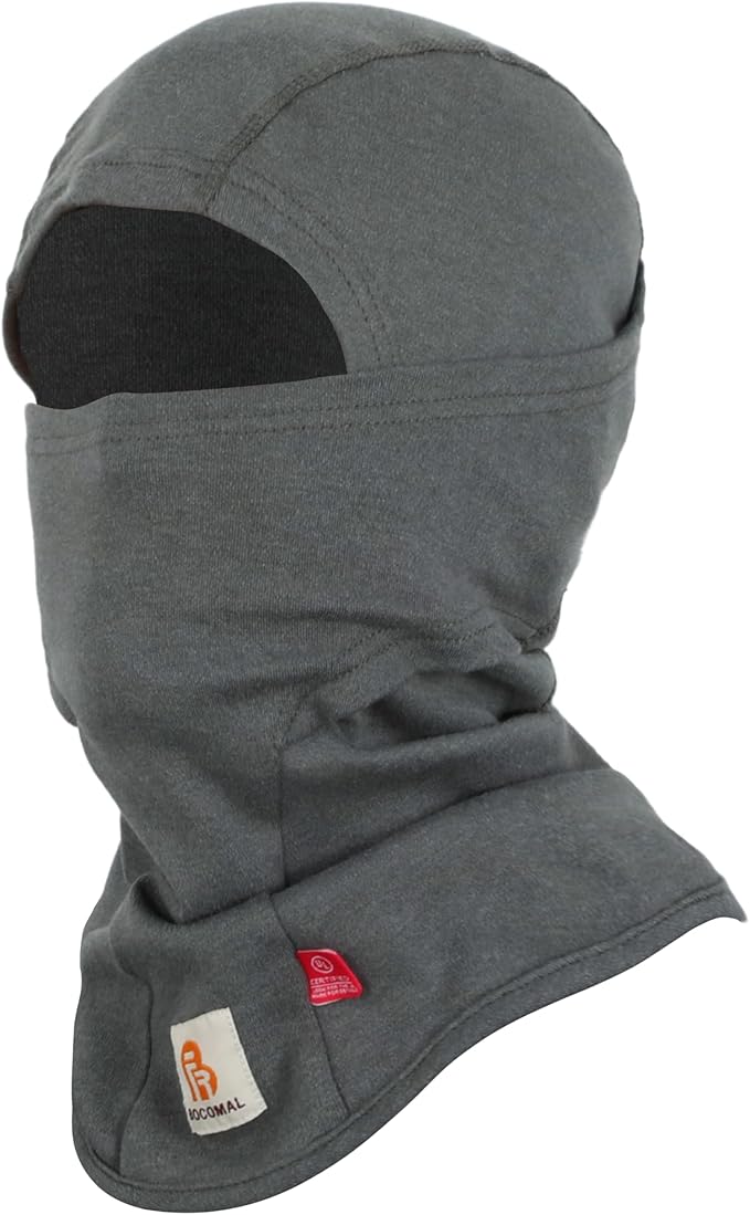 BOCOMAL FR Flame Resistant Balaclava Face Mask Arc Rated NFPA2112 CAT2 Helmet Liner Covering Hood for Welding