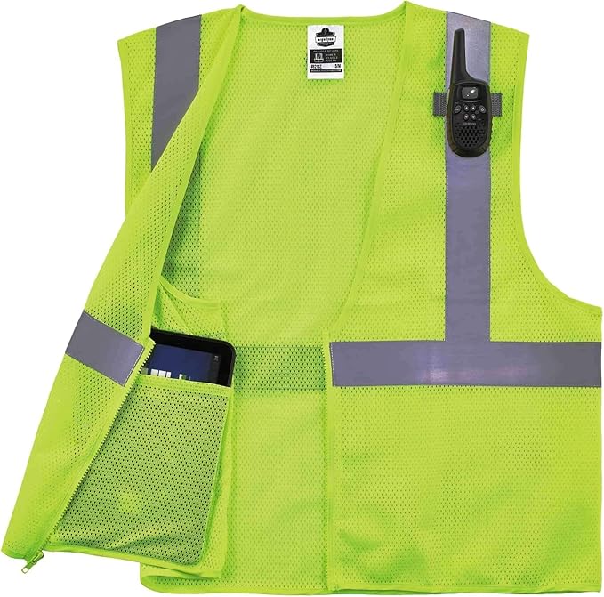 Ergodyne Unisex 3-pack Type R Class 2 Economy Mesh Vest 3PK, Lime, X-Small