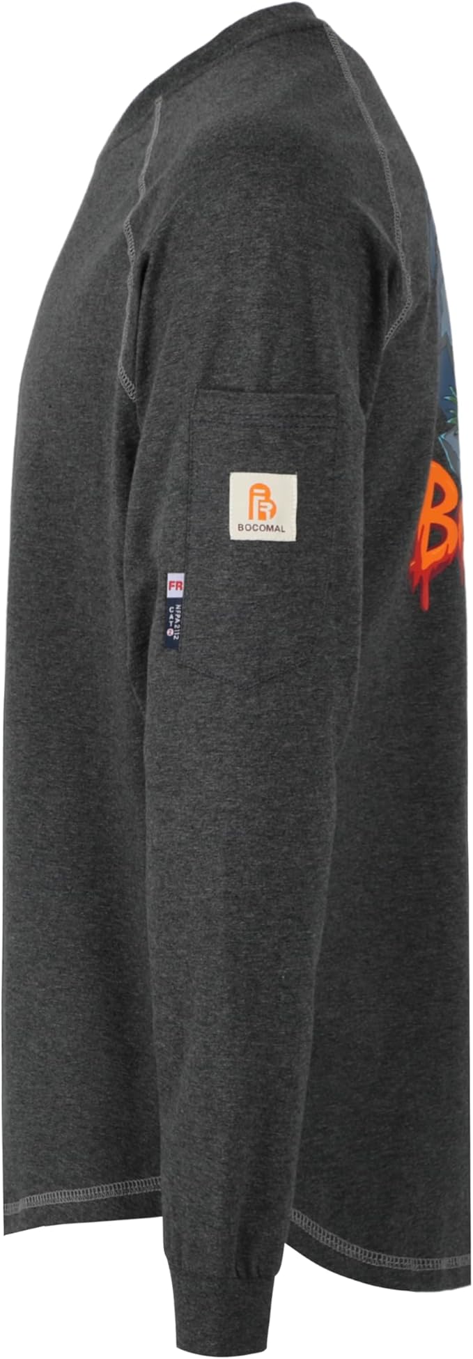 BOCOMAL FR Shirts Heather Series 6oz Flame Resistant T Shirt NFPA2112 CAT2 Fire Retardant Crew Work Shirt