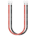 Jtron 20 inch Cable 6 AWG (25-8) Specification red + Black Pure Copper Battery Inverter Cable Solar, Marine lugs can be Used for Battery Switch(Available Current 200A)