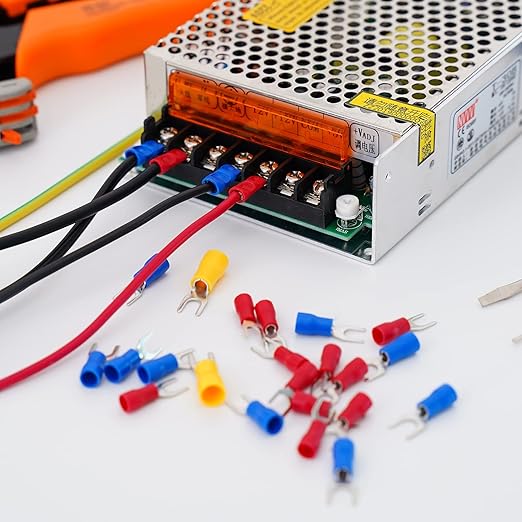 Terminal Block,2 Pack 6 Circuits 20-30A 200v-450v Dual Row Screw Terminals Strip +24 PCS Heat Shrink Wire Connectors
