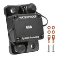 Auto Reset 60Amp Circuit Breaker for Boat Trolling Motor Marine ATV Trailer Vehicles Stereo Audio Electronic Battery Solar System Inline Fuse Waterproof DC 12V-48V (Surface-Mount-Auto Reset)