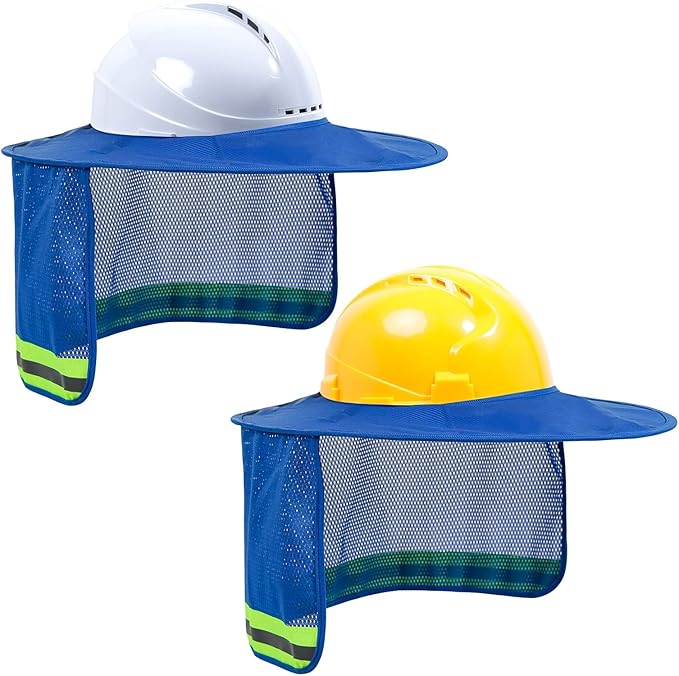 TCCFCCT Hard Hat Sun Shade, Full Brim Neck Shield, 2Packs, Hard Hat Not Included