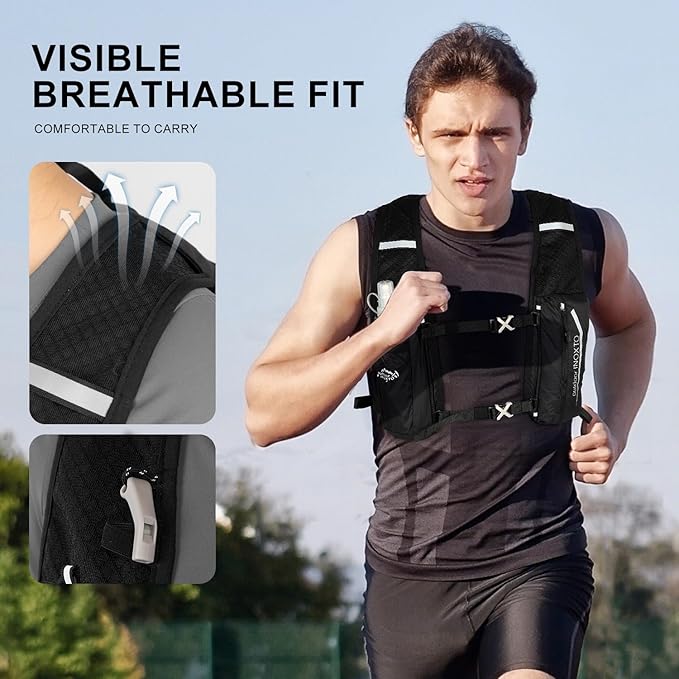 INOXTO Running Hydration Vest Backpack,Lightweight Insulated Pack with 1.5L Water Bladder Bag Daypack for Hiking Trail Running Cycling Race Marathon for Women Men