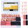 TKDMR 260Pcs Copper Wire Lugs AWG2 4 6 8 10 12 with Heat Shrink Set, 120Pcs Battery Cable Lugs Battery Cable Ends Ring Terminals Connectors with 140Pcs Heat Shrink Tubing Assortment Kit
