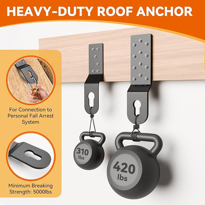 Heavy Duty Roof Safety Anchor,Roof Anchors For Fall Protection Connects To Wood Surfaces,Permanent Roof Anchor Use With Roofing Harness, Safety Ropes And Other Roof Safety Equipment(3 Pcs)