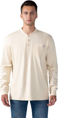 FR Henley Shirts for Men Flame Resistant Lightweight Welding 6.5oz 100% Cotton CAT2 Long Sleeve Fire Retardant FRC Clothing