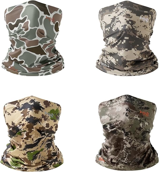 BASSDASH 4 Pack UPF 50+ UV Protection Neck Gaiter Sun Protector for Fishing Hunting Kayaking Hiking Cycling Outdoor