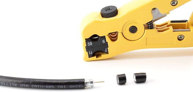 THE CIMPLE CO Coaxial Cable Stripping Tool for RG59, RG6, & RG11, Cable Prep Tool for Category Cable, CAT3, CAT5, & CAT6 Cutter, Universal for Coax and Cat Wire