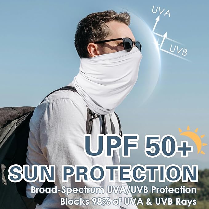 Achiou Neck Gaiter Face Cover Scarf, UV Protection Mask for Men and Women,Soft Windproof, Hiking Cycling Running