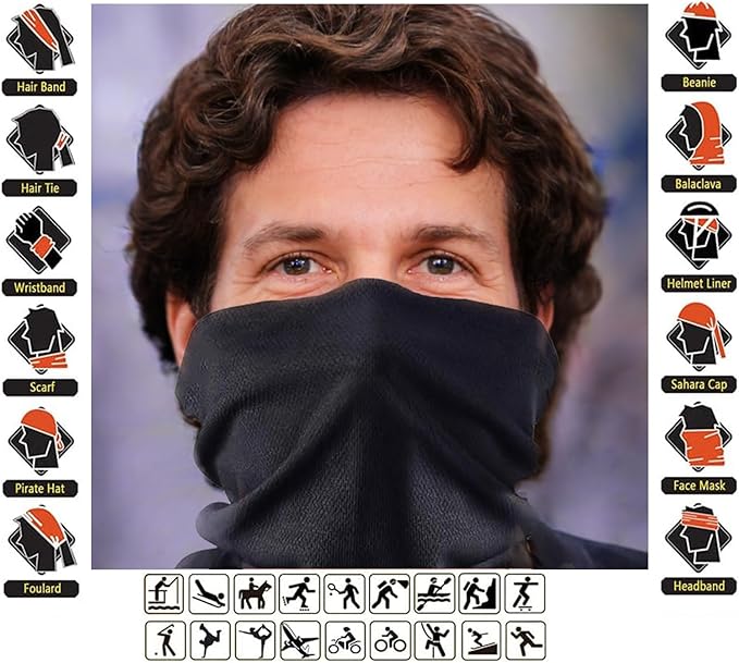 6 Pack Neck Gaiters Tube UV Face Mask Bandana Balaclava Shiesty Magic Scarf Headwear Headbands Wraps for women