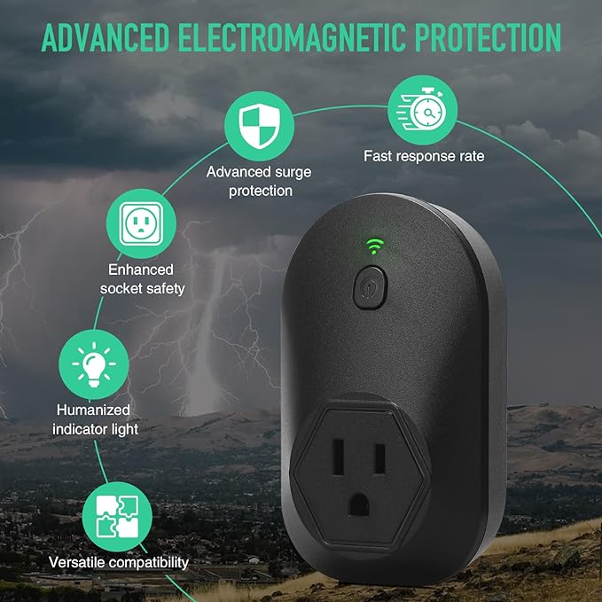 Generator Electromagnetic Protector, EMP Protection, Plug Into The Socket of Inverter & Generator, Withstand Multiple High-Voltage Surges, for Home Backup, Emergencies, Grid outages