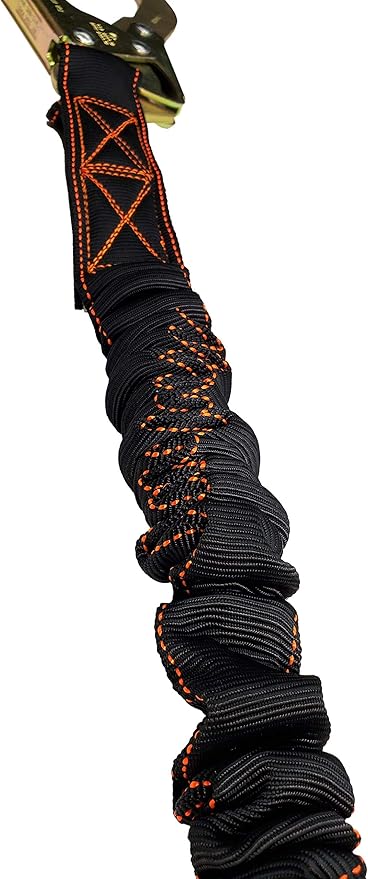 Frontline LIS61R Combat Single Leg 6' Rebar Hook End Lanyard with Internal Shock Absorber | Single Leg with Rebar Hook End | ANSI & OSHA Compliant | 5000 lbs. Min. Breaking Strength