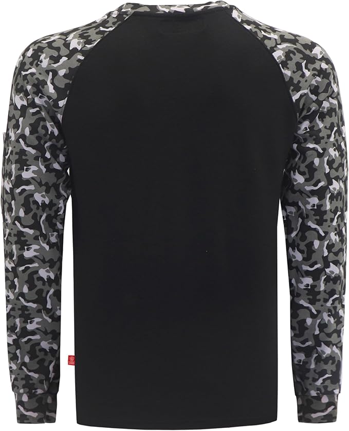 BOCOMAL FR Shirts Crewneck 7oz Midweight Flame Resistant Clothing NFPA2112 CAT2 Men's Fire Retardant Work Shirt