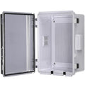 ABS Electrical Junction Box, Ventilated Design, Cable Grommets, IP65 Waterproof Enclosure, Indoor/Outdoor Use with Mounting Panel. (Clear Cover, 11"x7.4"x5.5")