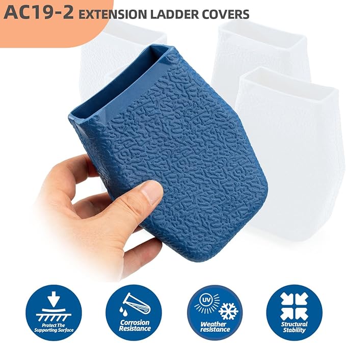 AC19-2 Extension Ladder Covers Replacement for Werner Fiberglass & Aluminum Extension Ladders, Ladder Bumper Boots Fits for Most Werner Ladders Except 500, D500, D7136-2, D7140-2 & MT Series - 1 Pair