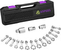 17 pcs Metric Torque Adapter Set - 12 Point Extensions & Bit Adapter (3/8", 8, 9, 10, 11, 12, 13, 14, 15, 16, 17, 18, 19, 20, 21, 22mm, 1/2''+1/4'')
