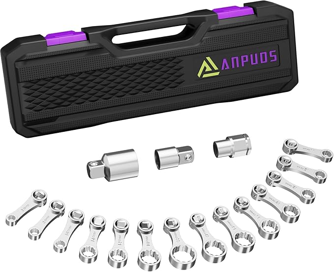 17 pcs Metric Torque Adapter Set - 12 Point Extensions & Bit Adapter (3/8", 8, 9, 10, 11, 12, 13, 14, 15, 16, 17, 18, 19, 20, 21, 22mm, 1/2''+1/4'')