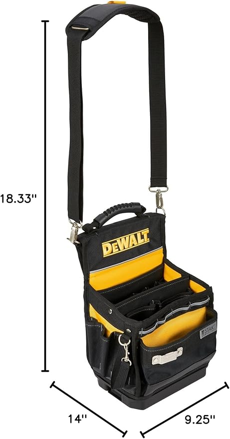 DEWALT Tool Bag, Easy Access Small Tool Pouch with Hard Bottom and Carrying Strap (DWST17624) (Pack of 4)