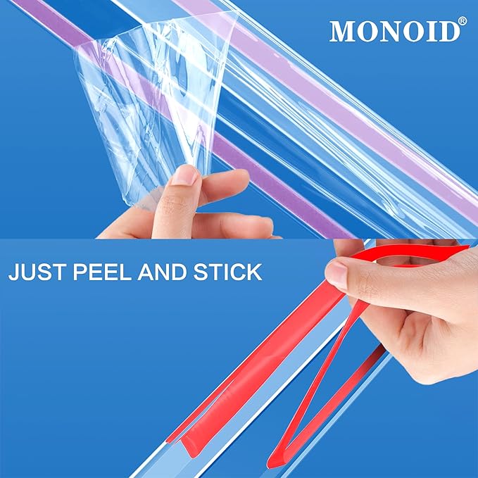 12PCS Clear Self-Adhesive Night Stand Corner Protectors，Corner Guards & Edge Protector for Wall Door Frame Cabinet Baseboard & Door, Table, Stair (16" X 1.18")
