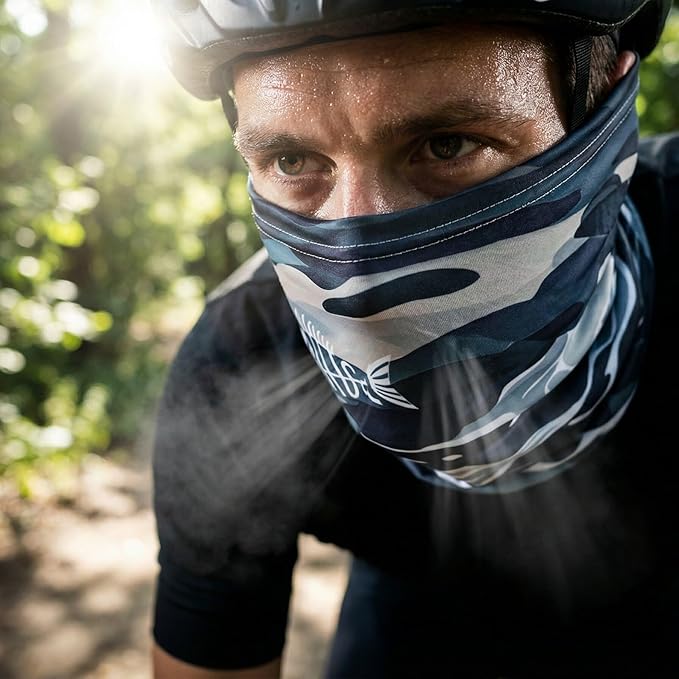 UPF 50 Sun Protection Neck Gaiter - 13-in-1 Multifunctional Face Cover for Hiking, Fishing, Cycling